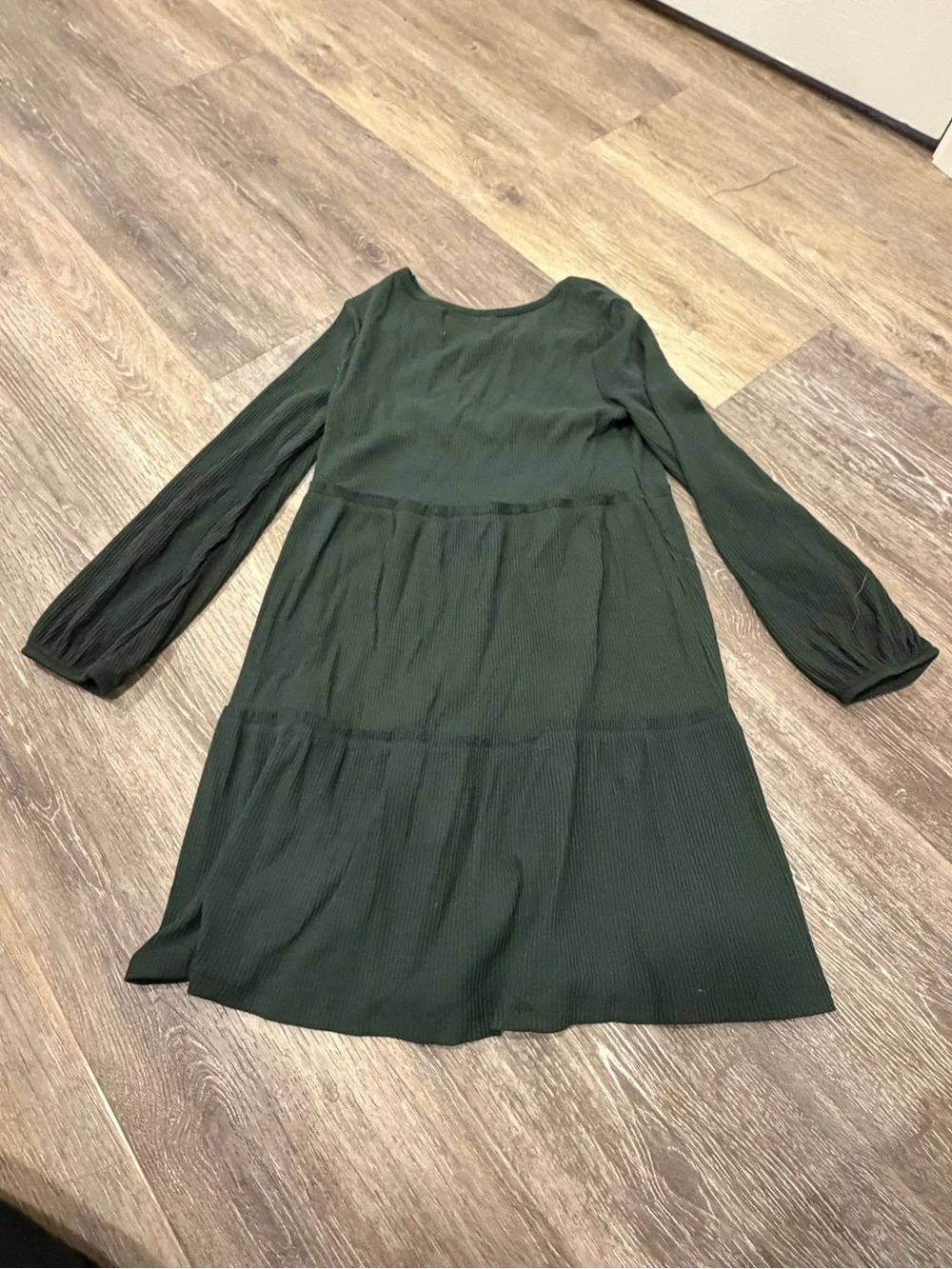 Old Navy Girls Long-Sleeve Tiered Dresses - Pink & Dark Green